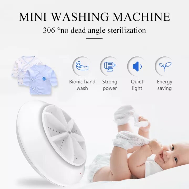 2 in 1 Portable Mini Ultrasonic Washing Machine - Madigy