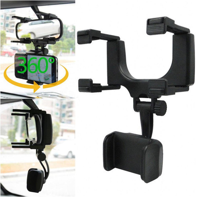 Rearview Mirror 360 Degrees Car Phone Holder Car Accessories-4