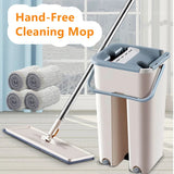 Hand Free Flat Mop and Bucket Home Essentials-5