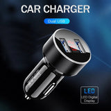 LED Display Dual USB Phone Charger Car Accessories-4